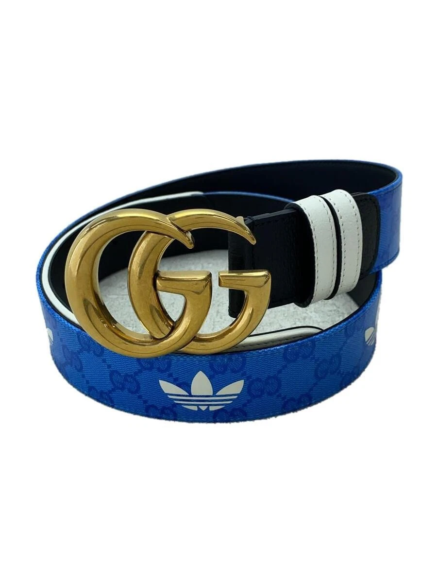 GUCCI × Ceinture adidas Cuir BLEU Bleu All over Homme 406831 FAAXY ×adidas