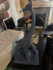 Vintage RARE Blue Haeger Pottery Giraffe Mother and Child Sculpture 16” #6067