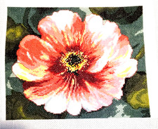 BEAUTIFUL BLOOM Handcrafted/Completed Cross Stitch Picture