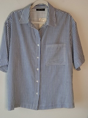 LC Waikiki NWT LCW Vision Women's Size **L  Blouse 100% Cotton Navy & White