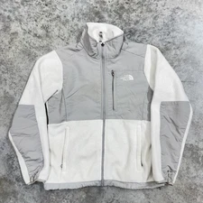 The North Face Jacket Womens Small White Gray Fleece Softshell Full Zip Warm