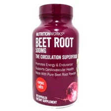 NutritionWorks ® Beet Root Circulation Superfood 90 Capsules 500mg