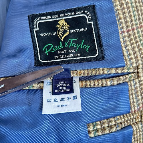 Reid & Taylor Scotland Wool Tweed Blazer Size 42R Houndstooth Sport Coat Jacket - Picture 17 of 24