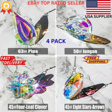 4PCS Crystal Suncatcher Prism Window Hanging Rainbow Maker Indoor Home Christmas