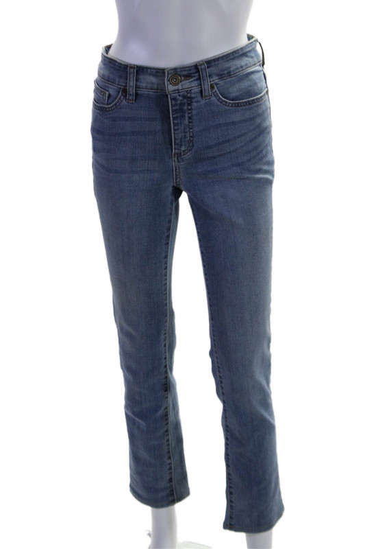 St. Johns Bay Women's Five Pockets Medium Wash Straight Leg Denim Pants Size 26