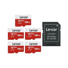 Lexar 128GB Micro SD Card 5 Pack UHS-I U3 A1 C10