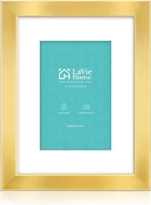 8X10 Gold Picture Frame with Plexiglass, Horizontal/Vertical, 1Pc