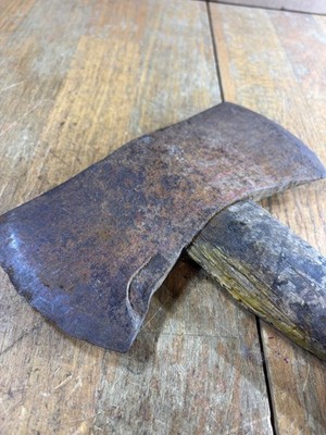 DOUBLE BIT AXE HEAD MARKED HAND MADE   HANDMADE Blacksmith Forged indent