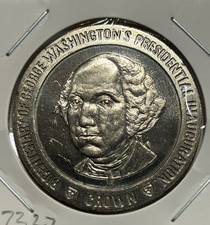 1989 Isle of Man 1 Crown - Elizabeth II George Washington 200th Anniversary Coin