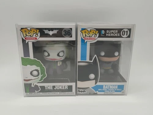 Funko Pop The Joker 36 The Dark Knight Trilogy & Batman 01 Super Heroes W/Protec