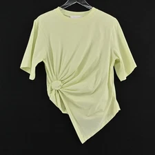 See By Chloe Womens Knot Front Top Size L Young Green Cotton Modern Effortless