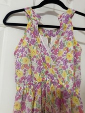Shorts Under Japna Kids Floral Dress Pink Girls Sz 12 Sleeveless Floral Print