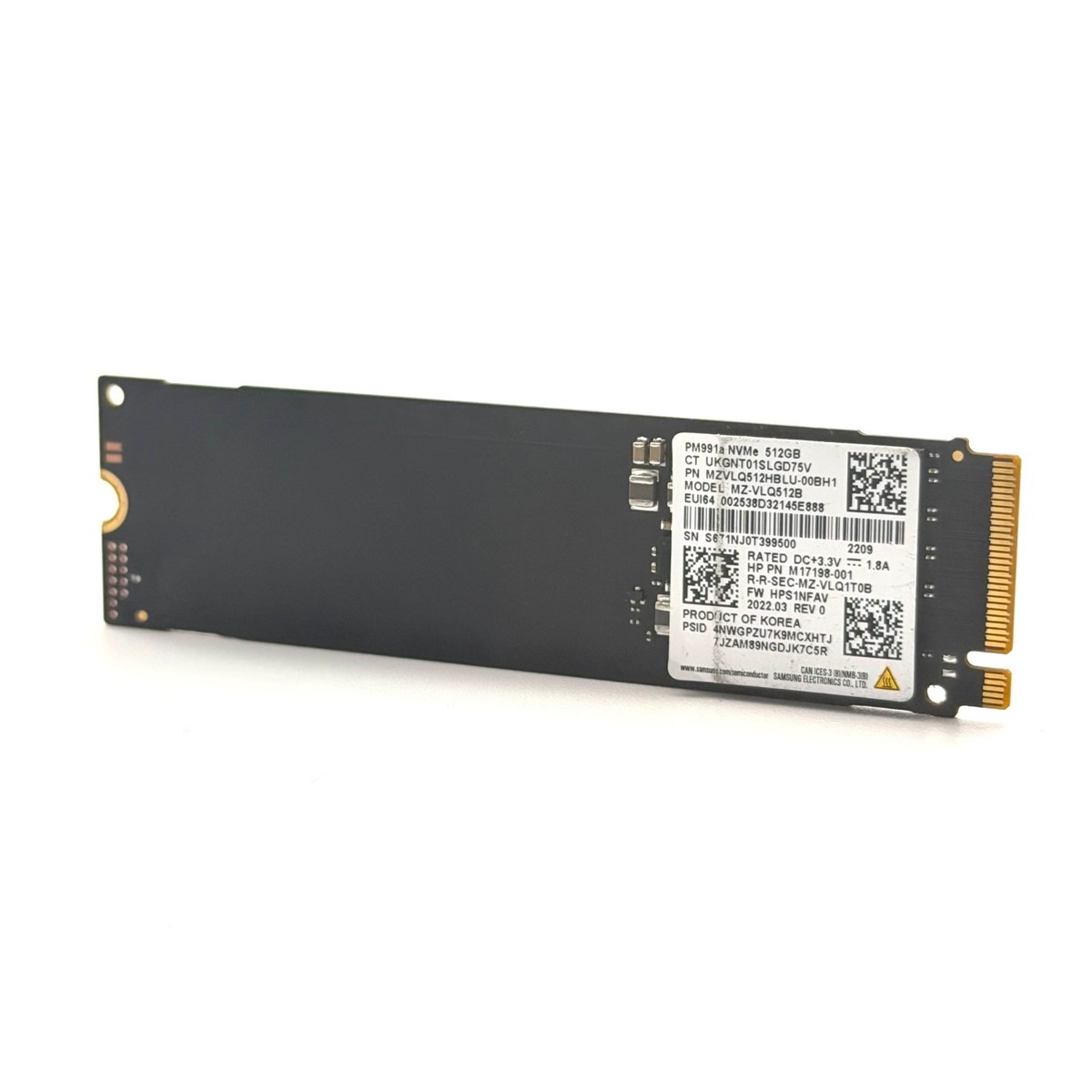 M.2 NVMe SSD 2280 Single Notch 128GB 256GB 512GB | Very Good