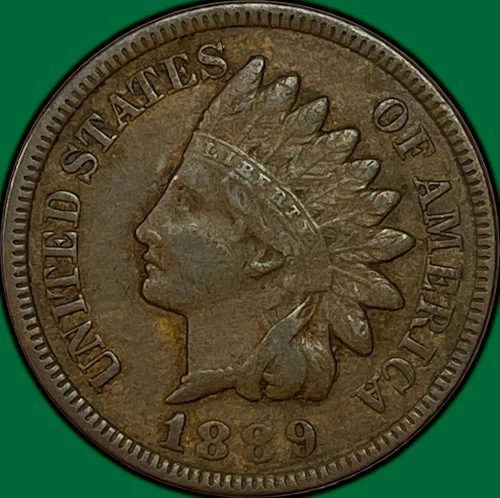 1889 Indian Head Cent Extremely Fine XF Coin #37163