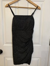 Crystal Doll Black LBD Sparkle Mini Dress Party Cocktail Homecoming Sz S HOCO
