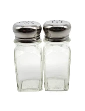 Salt & Pepper Shakers Nostalgic Square 2ct 2oz GLASS