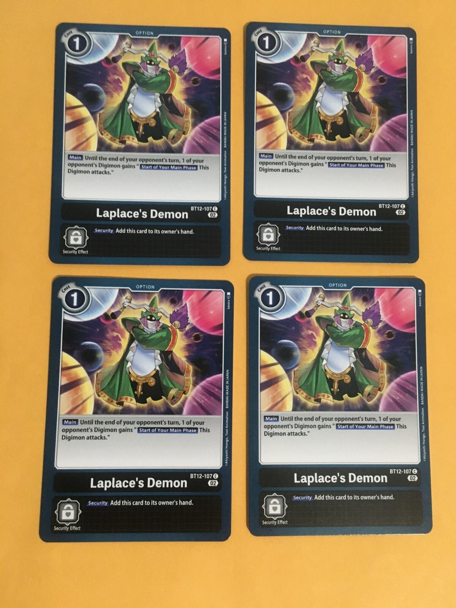 4x Laplace's Demon BT12-107 C (Playset) Digimon CCG | Across Time