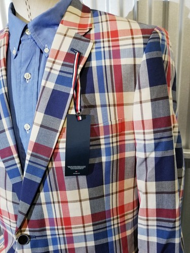 NEW 44R check Plaid Madras Cotton 