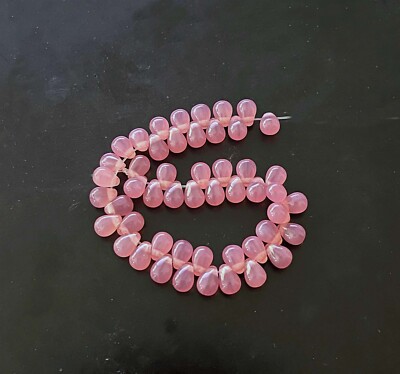 50 Czech Glass Teardrop Beads 6x4mm Milky Pink
