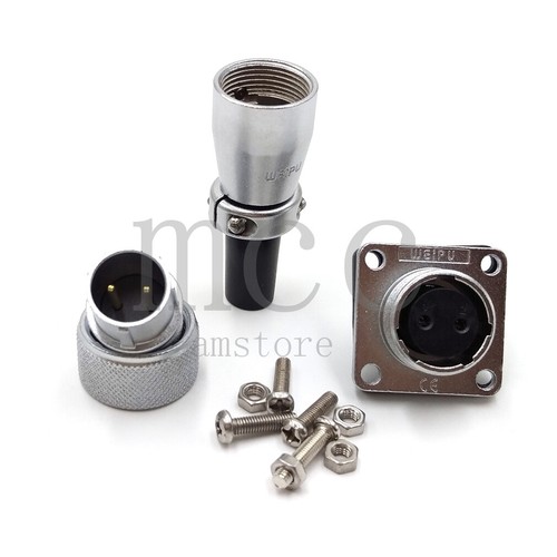 WEIPU WS16 2pin Bulkhead Aviation Plug & Socket Circular cable Connector 10A - Picture 5 of 6