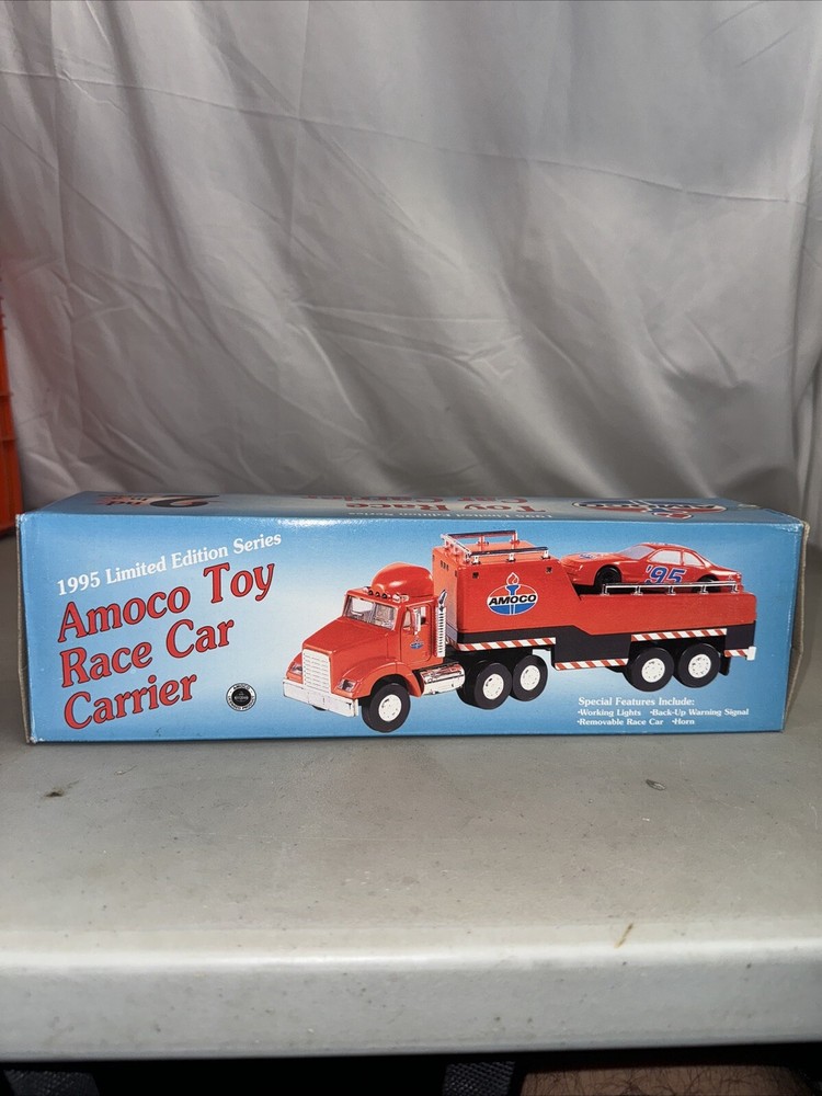 New 1995 AMOCO Toy Race Car Carrier Special Limited Edition 2rd In Series Truck