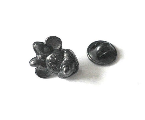 MINNIE MOUSE DISNEY ANSTECKNADEL ZINN SILBERFARBEN HAARSCHLEIFE KOPFRÜCKEN VINTAGE 3/4" - Bild 2 von 3
