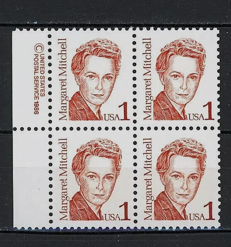 Scott # 2168 - U.S. USPS Block Of 4 - Margaret Mitchell - MNH - 1986