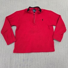 Polo Ralph Lauren Sweatshirt Boys 6 Red 1/4 Zip Mock Neck Pullover Pony Logo