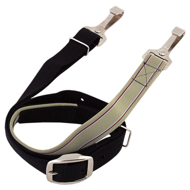 HILASON BLACK BEIGE WESTERN TACK NYLON HORSE TIE DOWN W/ ELASTIC U3894