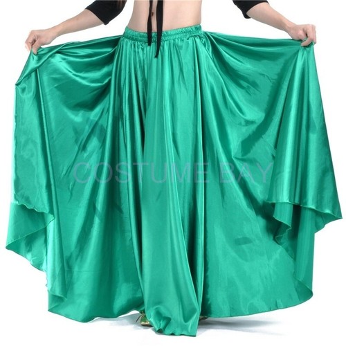 Full Circle Satin Long Skirt Swing Belly Dance Costumes Maxi Tribal Dancewear AU - Bild 33 von 58