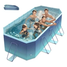 Large Foldable Swimming Pool Set Above Ground Pools Non-Inflatable Frame Pool 3M