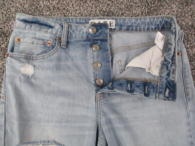 Daze Jeans Womens 29 Blue Denim Straight Leg High Rise Medium Wash Retro 30x26