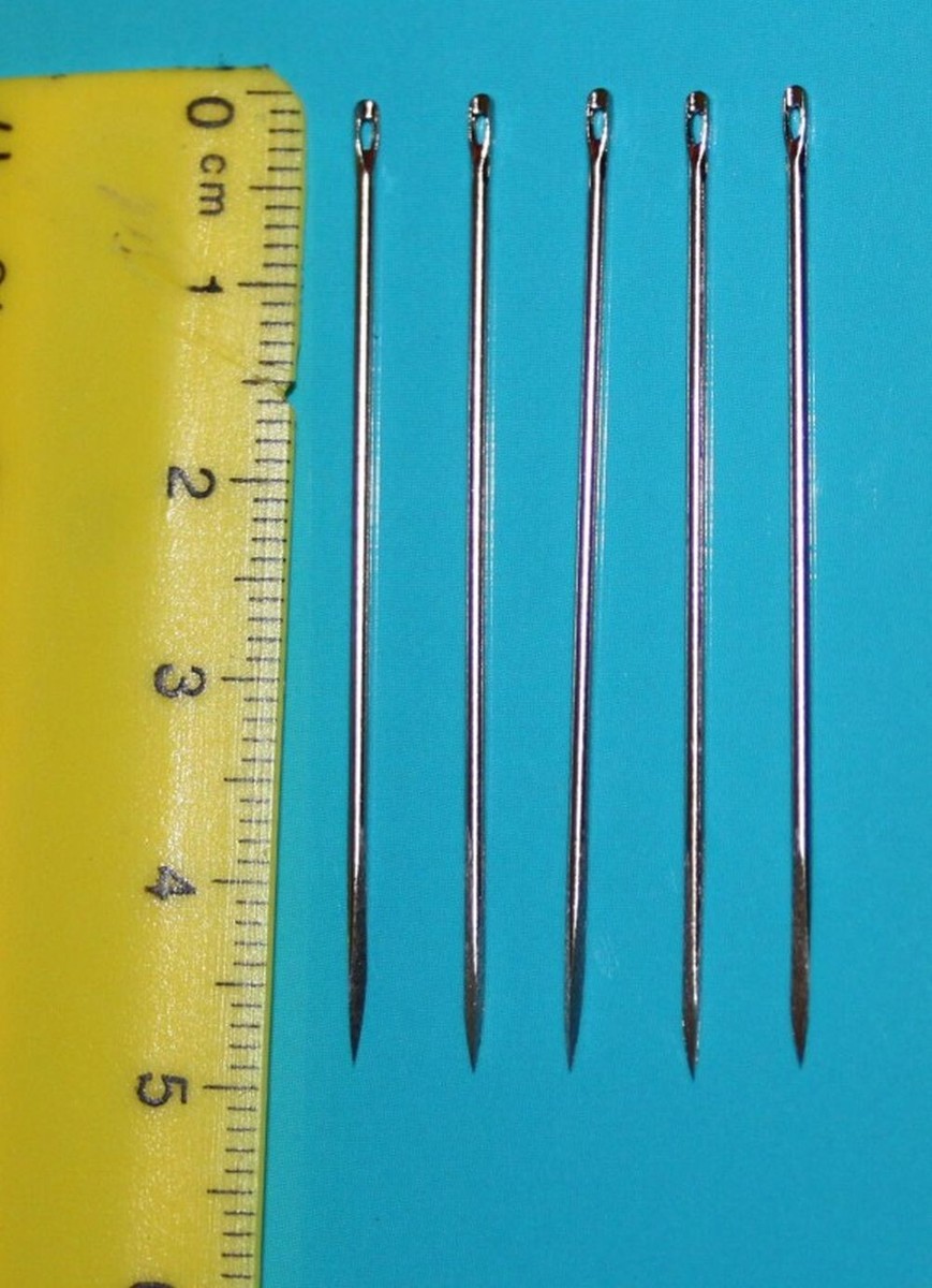 5 Aiguilles Allemandes Pour Cuir Et Fourrure - Pointes Triangulaires 5cm - Qualité Pro