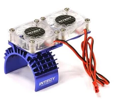 Blue Motor Heatsink w/ Twin Cooling Fan for Traxxas 1/10 Scale Slash 4X4 (6808)