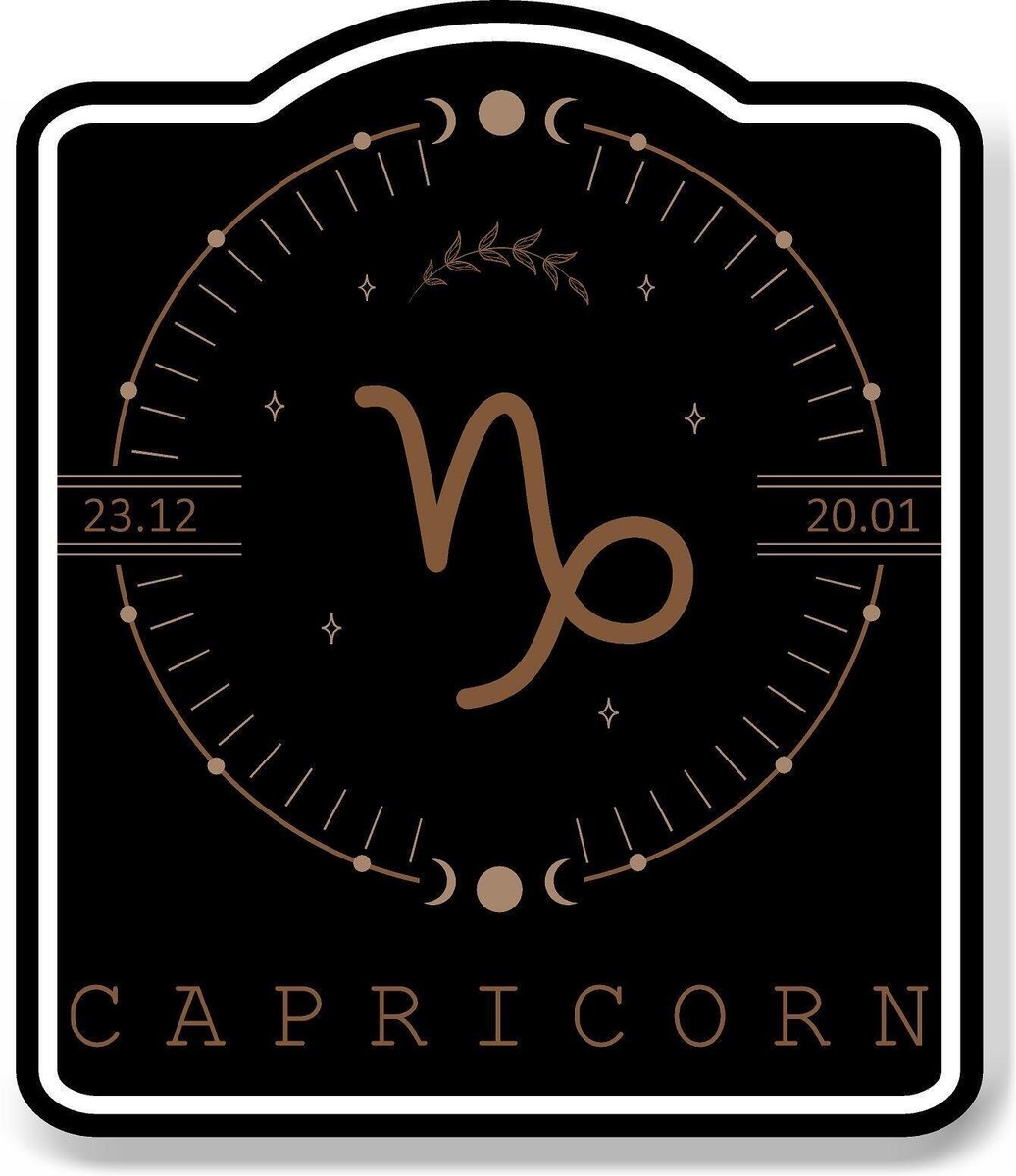 Capricorn Zodiac Sign Astrology Horoscope BLACK Aluminum Composite
