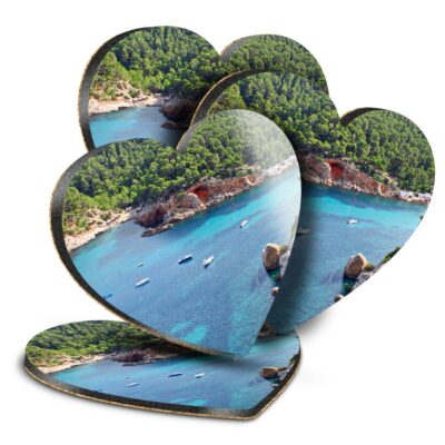 4x Herz MDF Untersetzer - Ibiza Balearen Spanien #45379