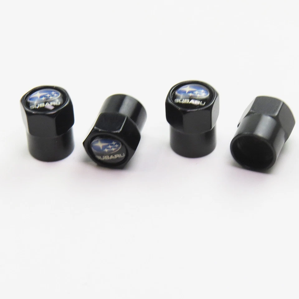 Compatible with Subaru 4Pcs Tire Valve Stem Caps Black Anodized Aluminum Set - Image 3 of 4