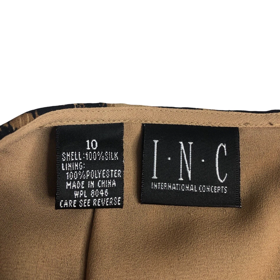 Falda vintage INC International Concepts para mujer 10 estampado animal forrada de seda años 90 Foto 2 de 4