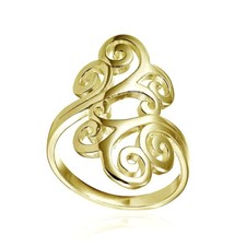 Yellow Gold Flashed Sterling Silver Polished ...