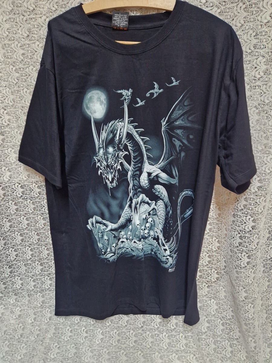 Vintage Wild T Shirt Dragon - Gothic Size XL Glow In The Dark