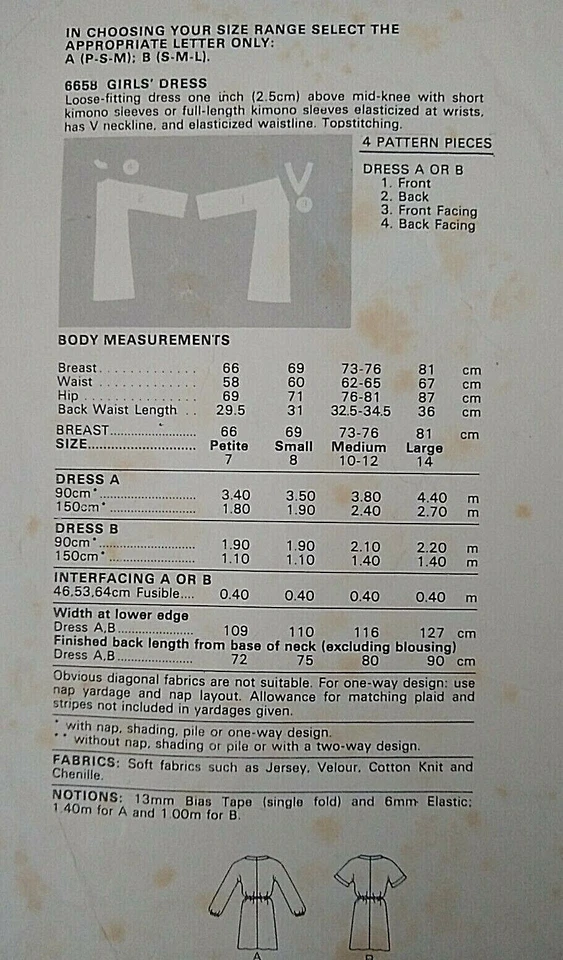 Vintage 1970s Butterick Marie Osmond Easy Quick Girl's Dress Sewing Pattern 6658 - Image 4 of 4