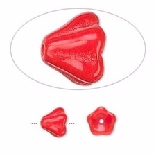 Bead, Czech Glass Opaque Orange 8.5x6.5mm Cone Bell Flower 1 Std 80