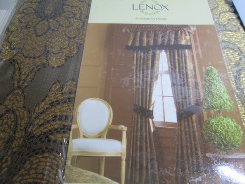 Neu Lenox Paneele VERGOLDETER GOBELIN Pole Top Paar (100"x84") Gold Neu - Bild 2 von 12
