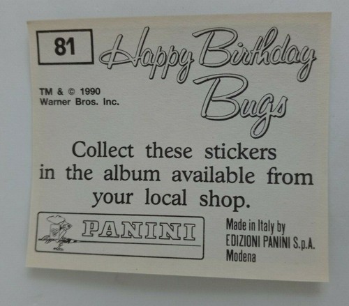 1990 Panini Happy Birthday Bugs (Pick Your Sticker) - Picture 117 of 343