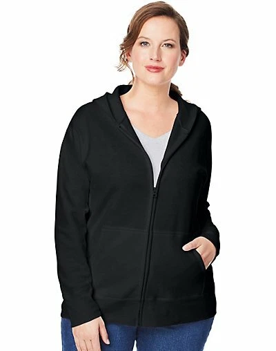 Sudadera con capucha polar con cremallera completa Hanes Just My Size EcoSmart para mujer (Plus)
