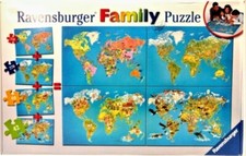 Ravensburger Family World Map Jigsaw Puzzle 134649 4 puzzles in one all ages