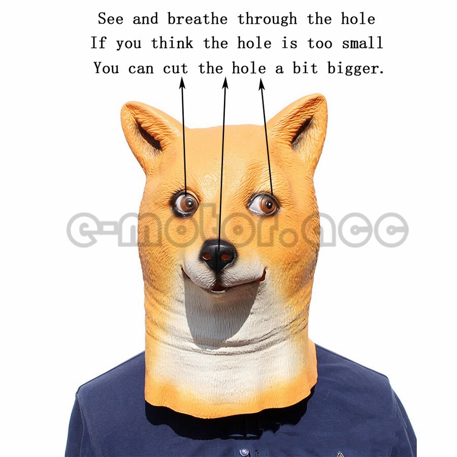 Cosplay Funny Animal Yellow Dog Halloween Mask Full Face Head Party Costume Prop eBay