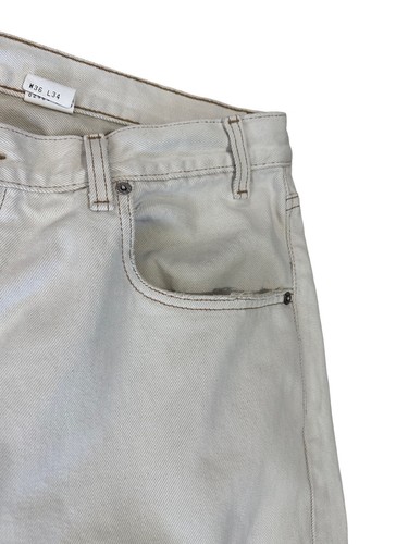 VTG 53 Heritage Fit Levis Jeans Men 36x34 (36x35) Light Beige Denim Distressed - Picture 3 of 13