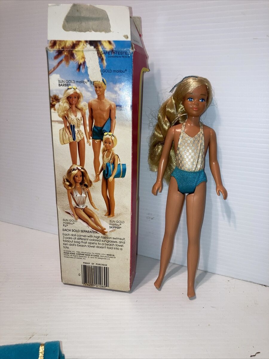 1983 Sun Gold Malibu Skipper Doll w/ Swimsuit #1069 Vintage 1983 Sun Gold Malibu Skipper Doll w/ Swimsuit #1069 Vintage