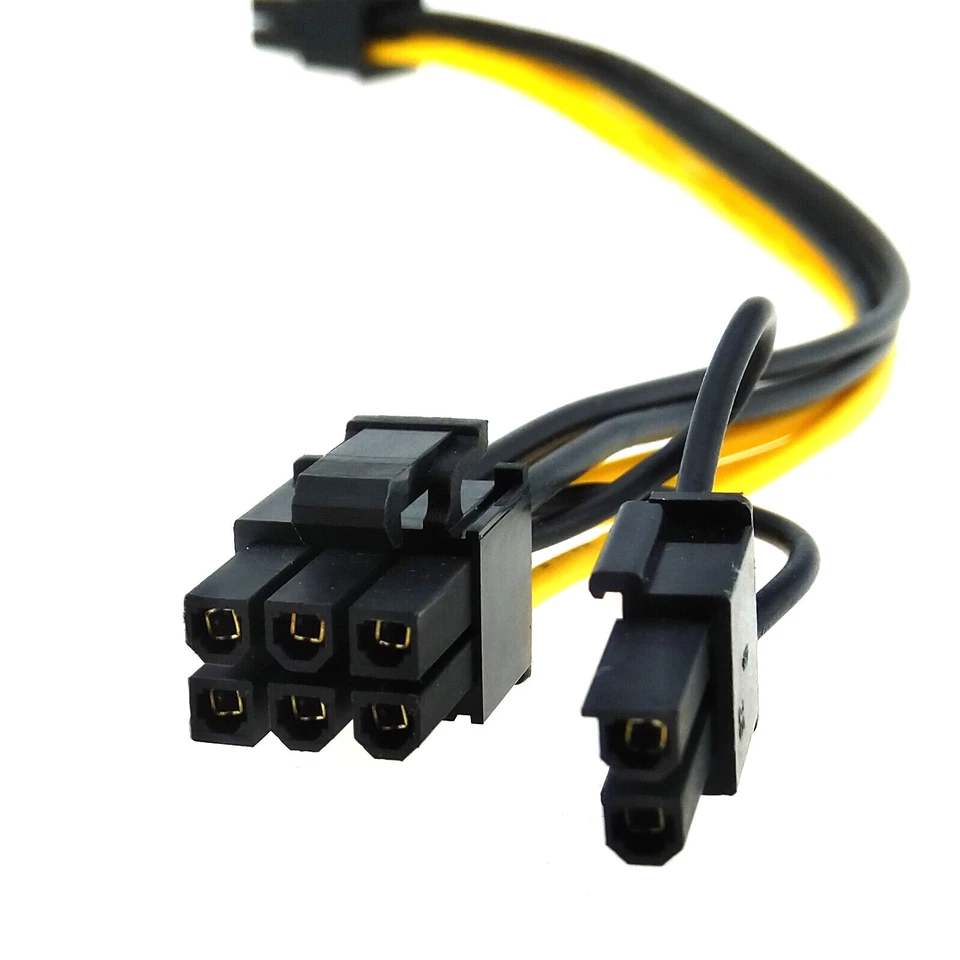PCIe Power 6pin to 8pin Extension Cable Graphics Card Server Female 6+2 Adapter - Image 4 of 4